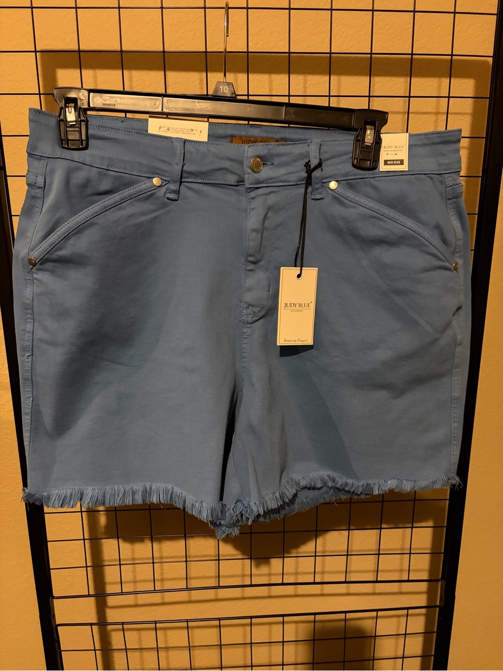 Judy Blue Women's Light Blue Frayed Hem Shorts